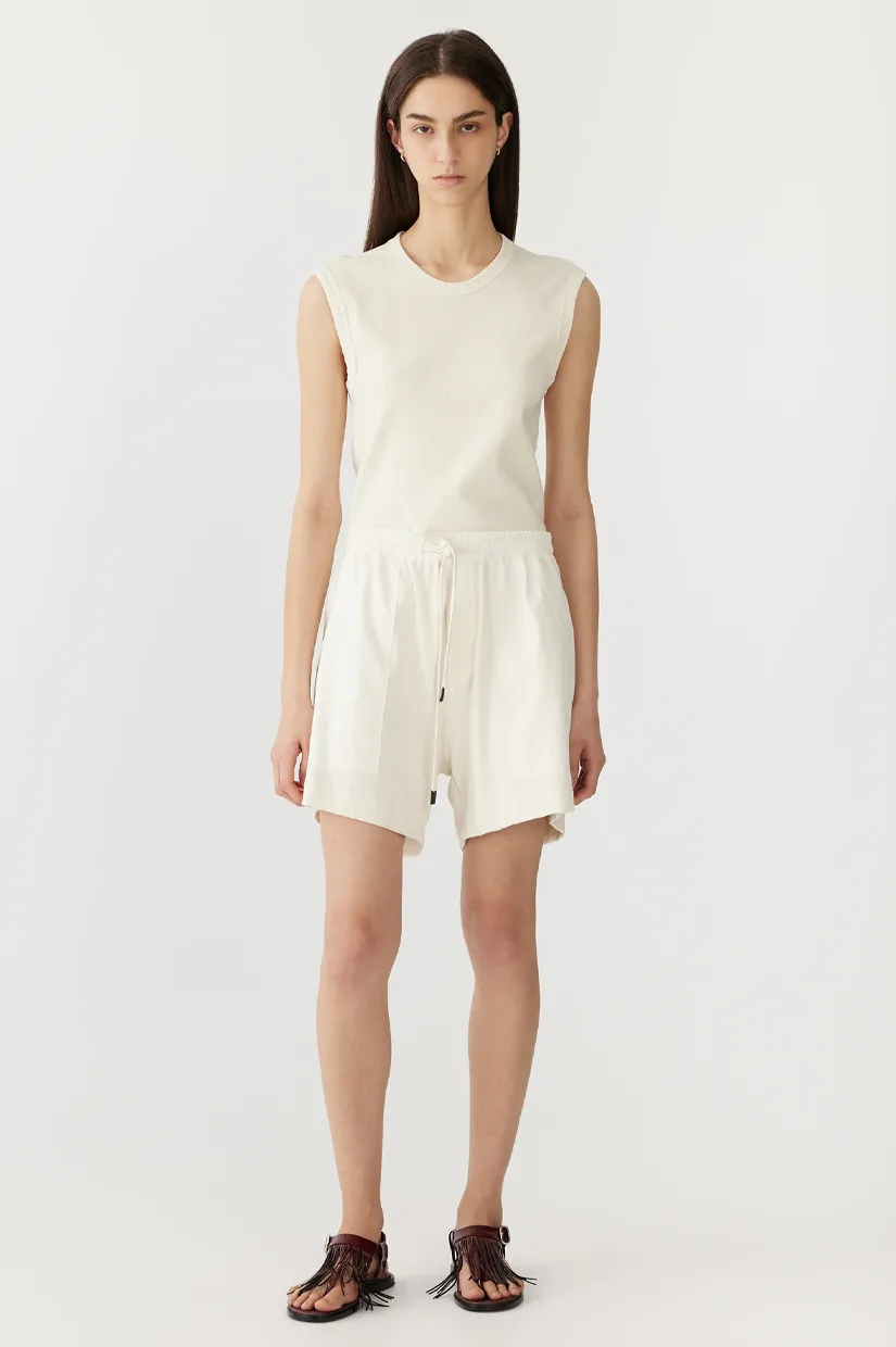 Bassike Contrast Pocket Detail Short - Off White
