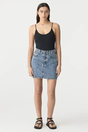 Bassike Denim Mini Skirt - Classic Stone Wash