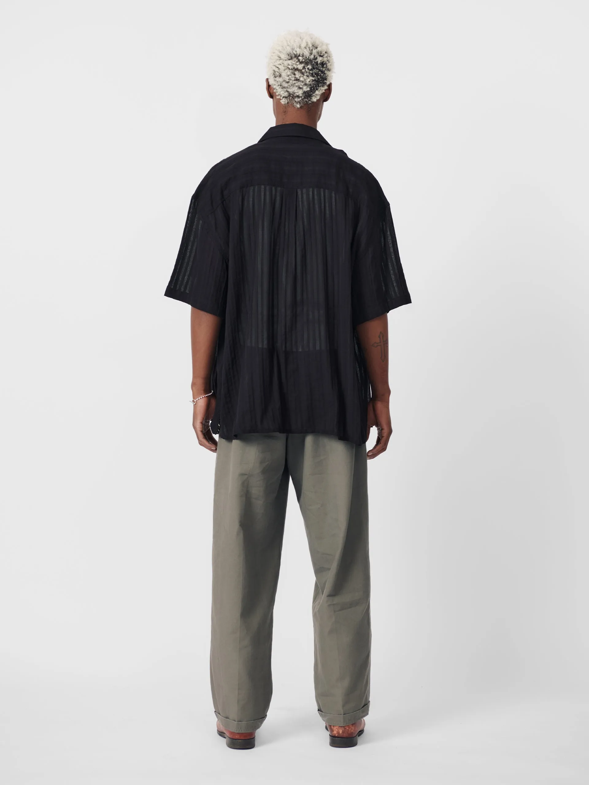 BEACH BRAINS Boxy SS Shirt Sheer Black