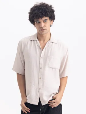 Beige Plain Resort Shirt