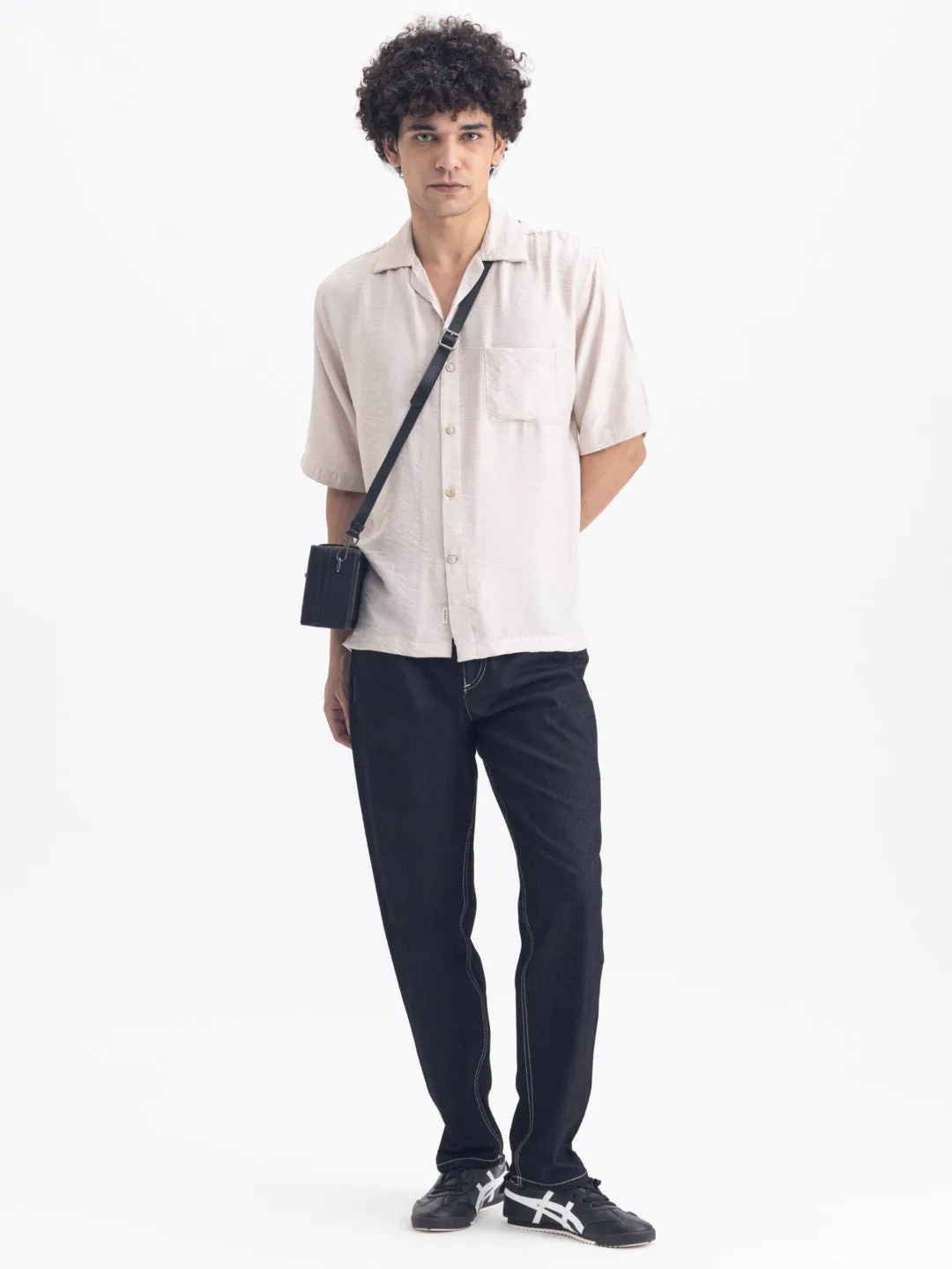 Beige Plain Resort Shirt