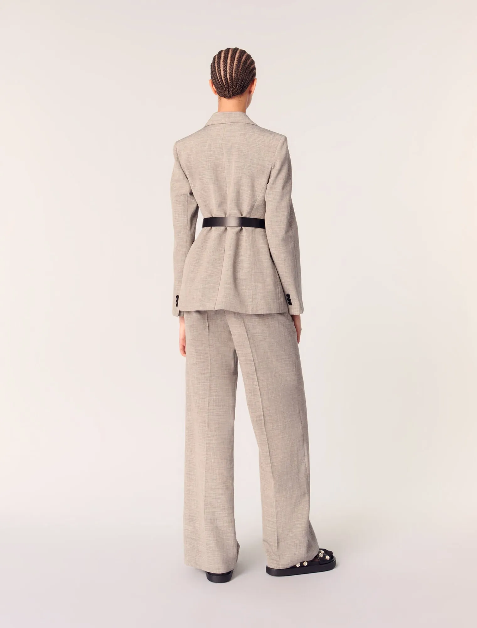 Belted suit jacket