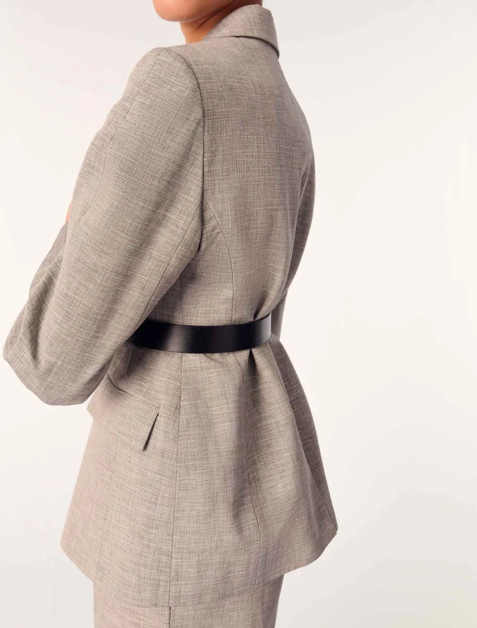 Belted suit jacket