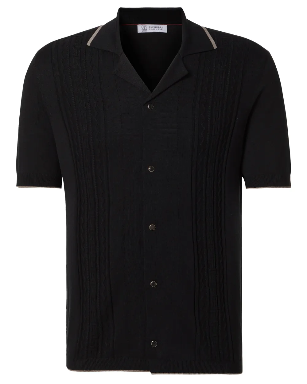 Black Knit Polo Sweater