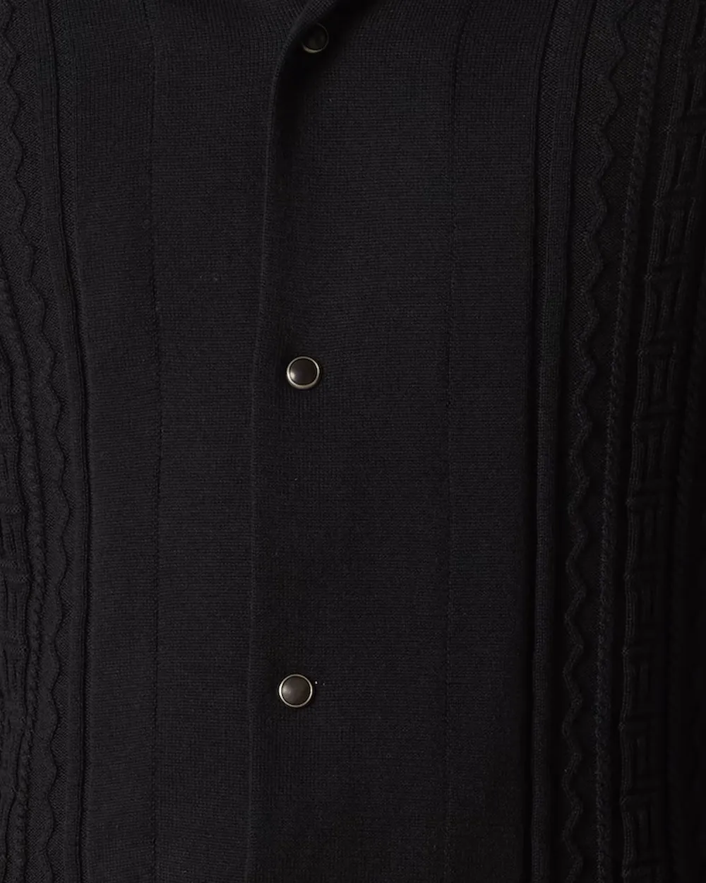 Black Knit Polo Sweater
