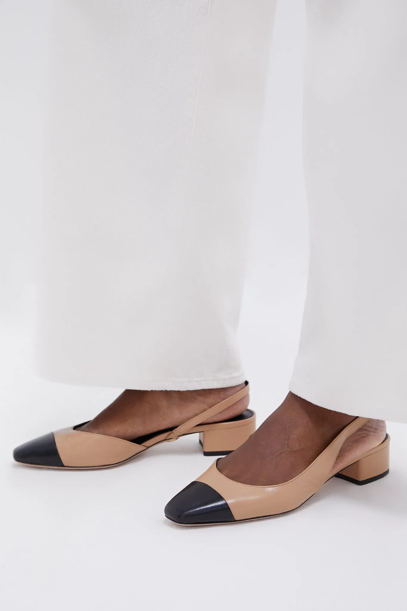 Black Natural Cecile Sling Back Heels