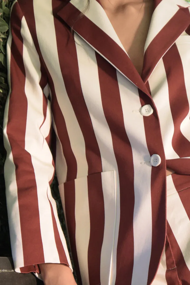 Blazing My Heart Jacket - Merlot Stripe