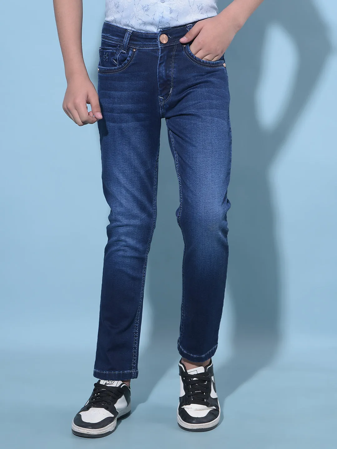 Blue Stretchable Cotton Jeans