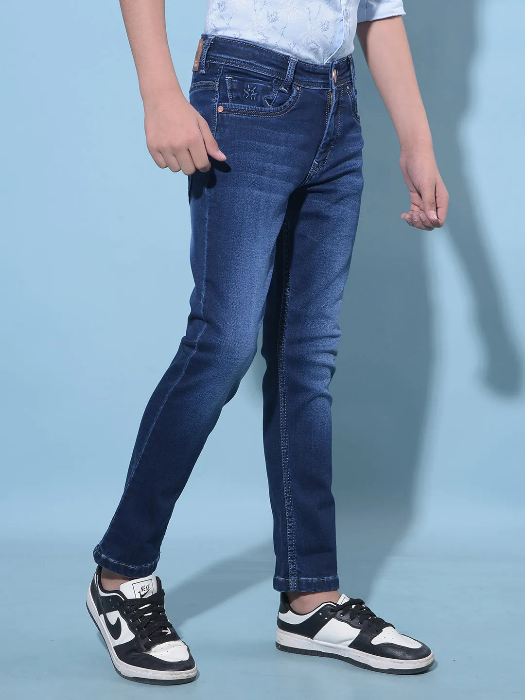 Blue Stretchable Cotton Jeans