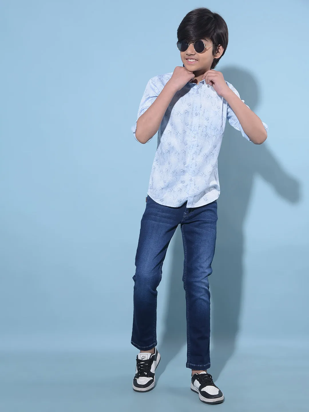 Blue Stretchable Cotton Jeans