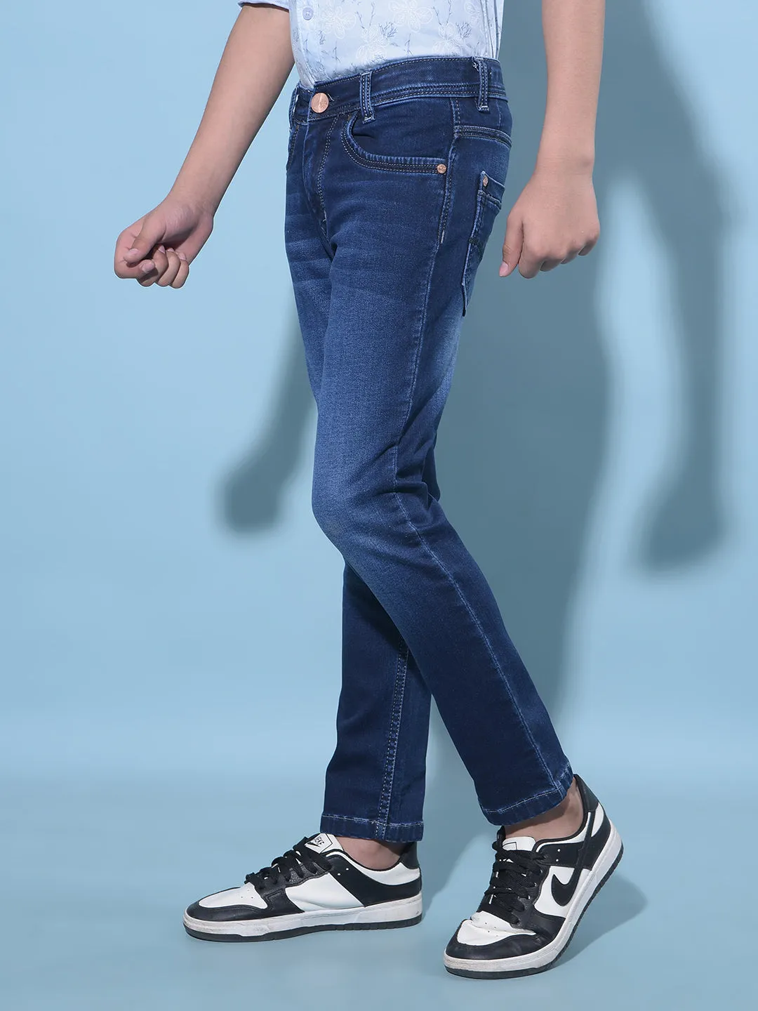 Blue Stretchable Cotton Jeans