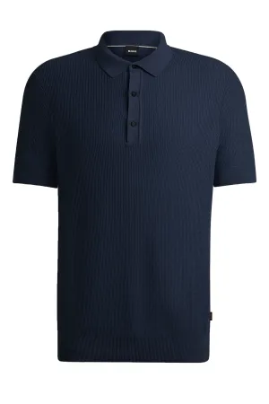 Boss H-daremo Knitted Polo Shirt Dark Blue