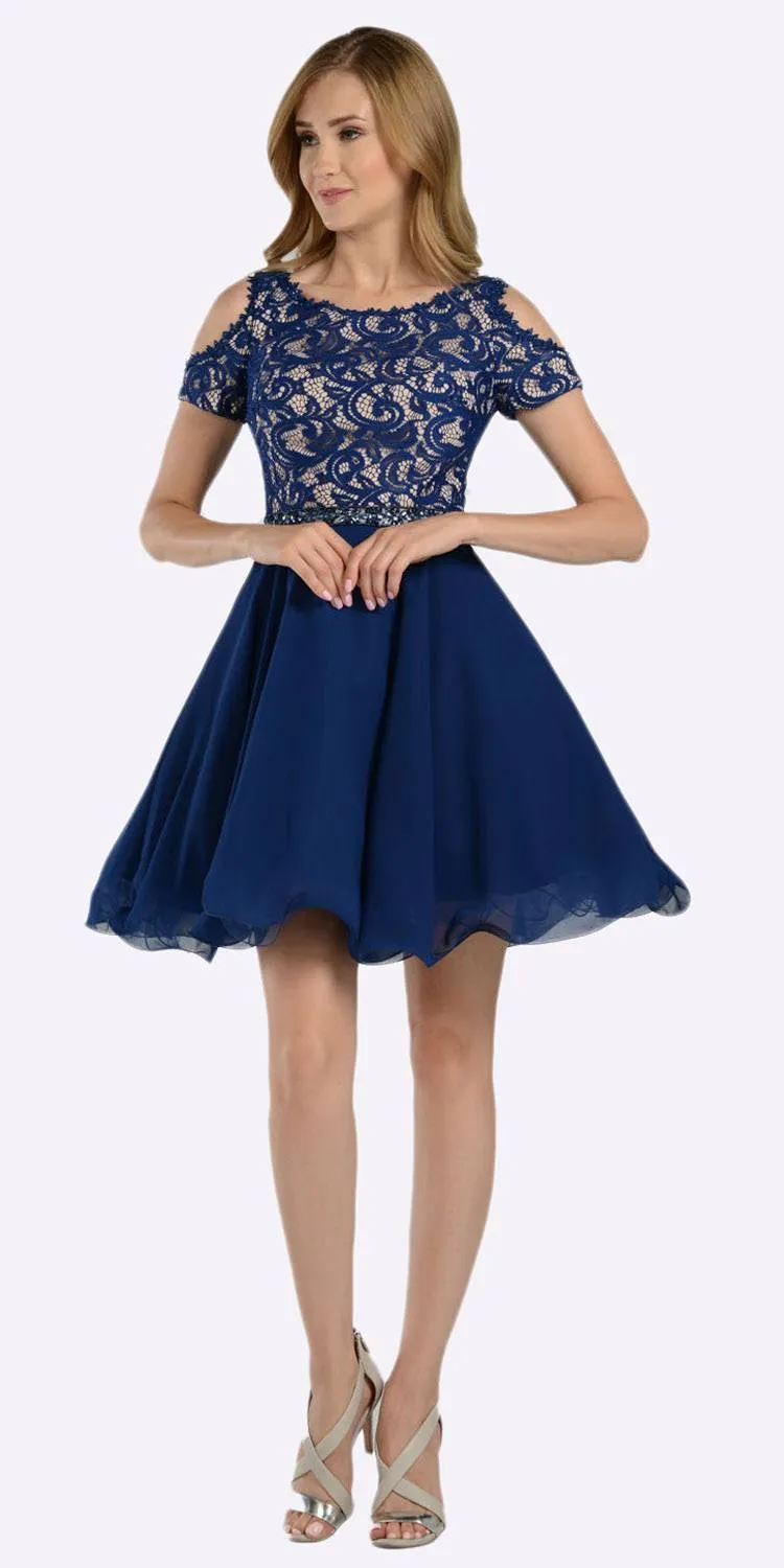 BOUTIQUE Short Navy & Nude Gown Size 16