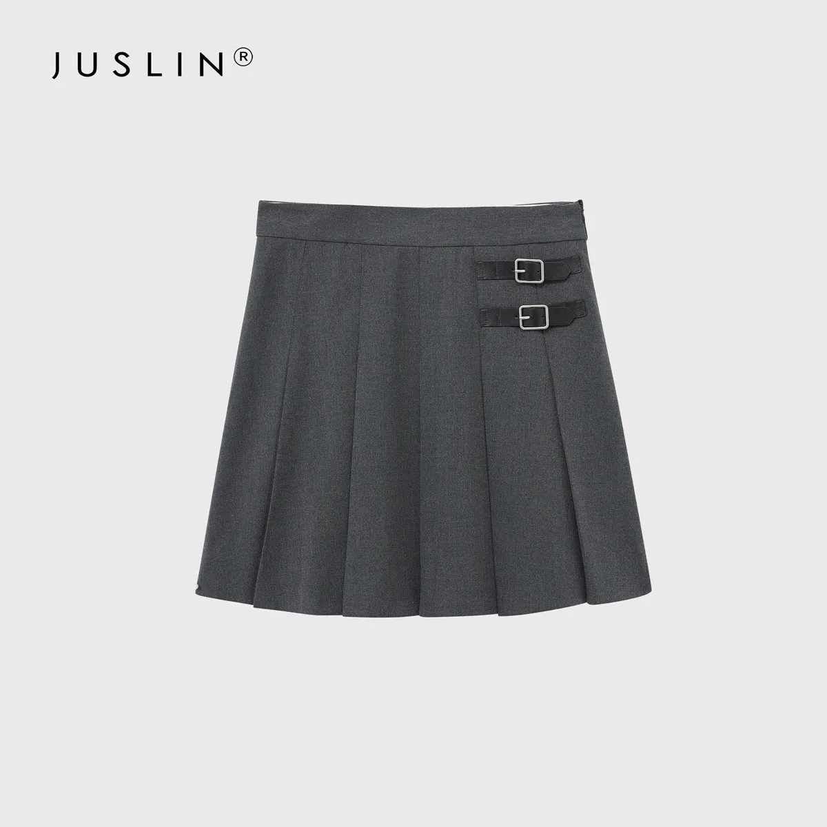 Boxy Pleated Skirt and Oversized Blazer Ensemble