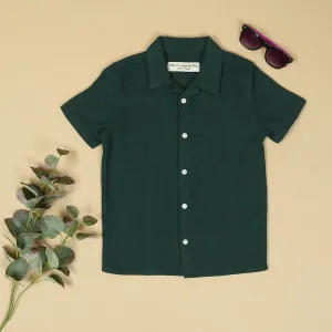 Boys Textured Shirt Forest Green