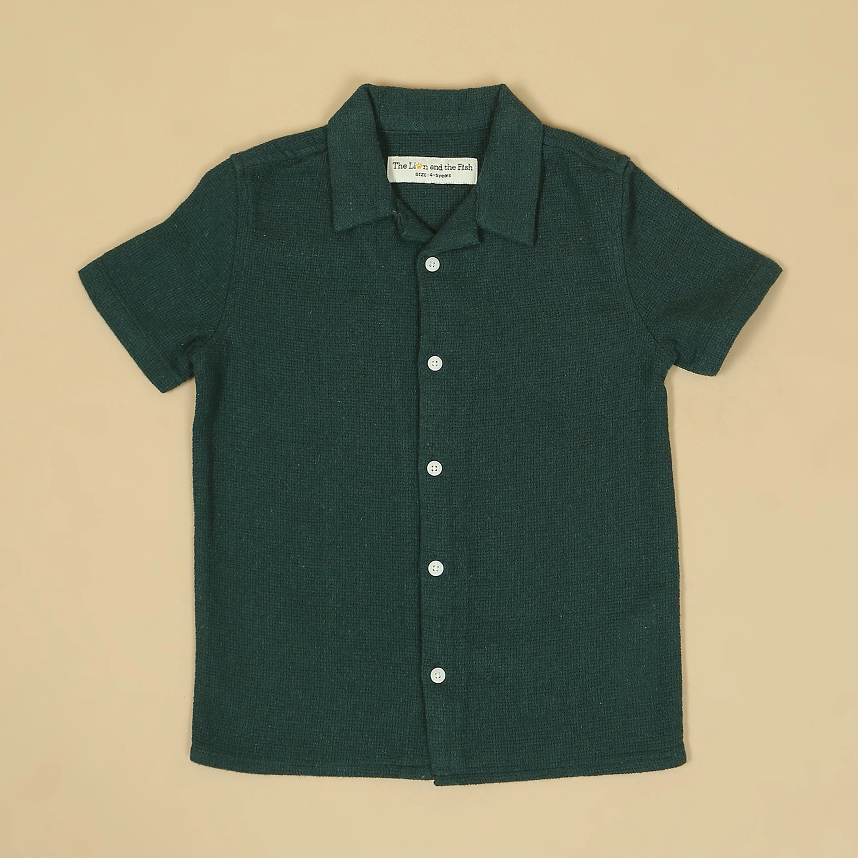 Boys Textured Shirt Forest Green