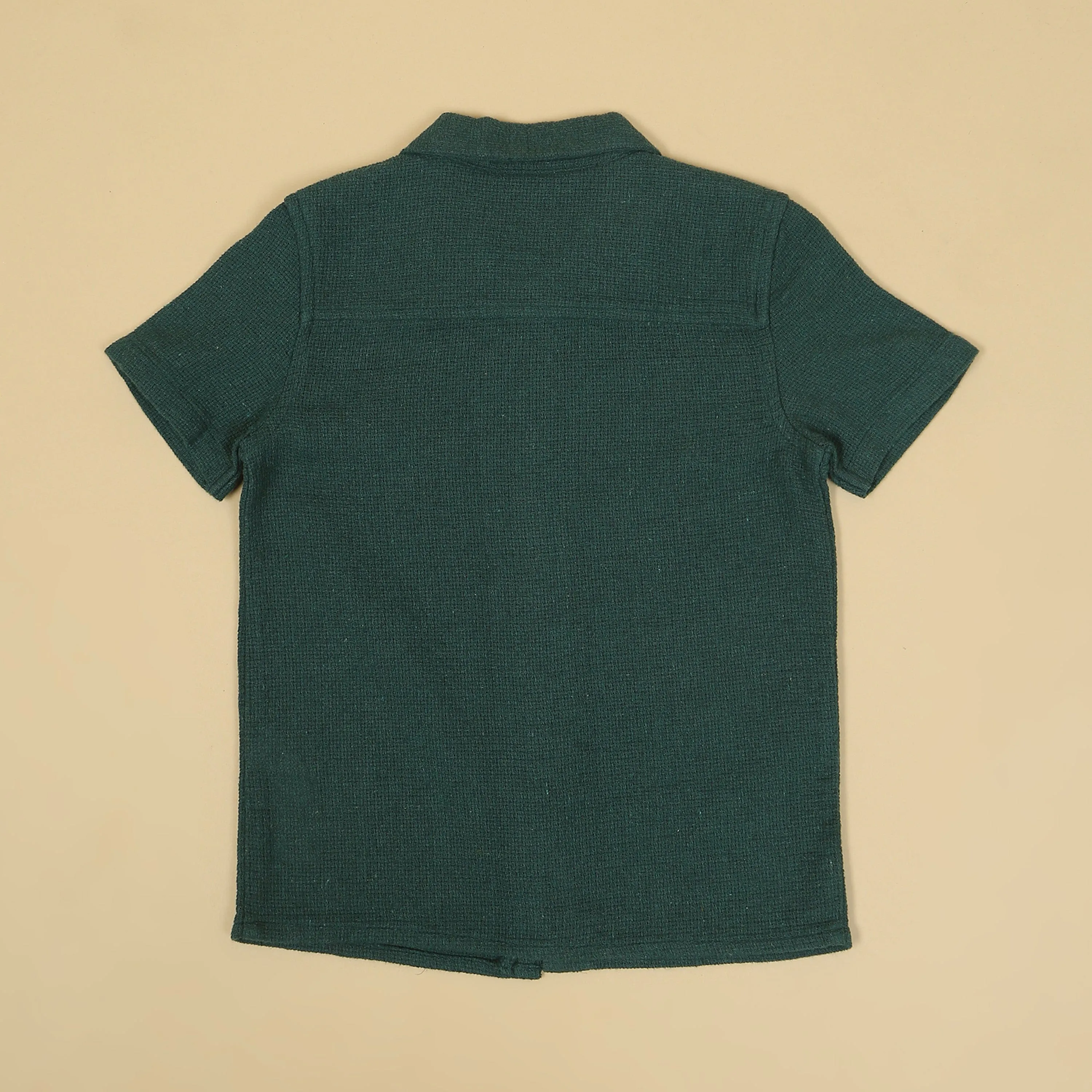Boys Textured Shirt Forest Green