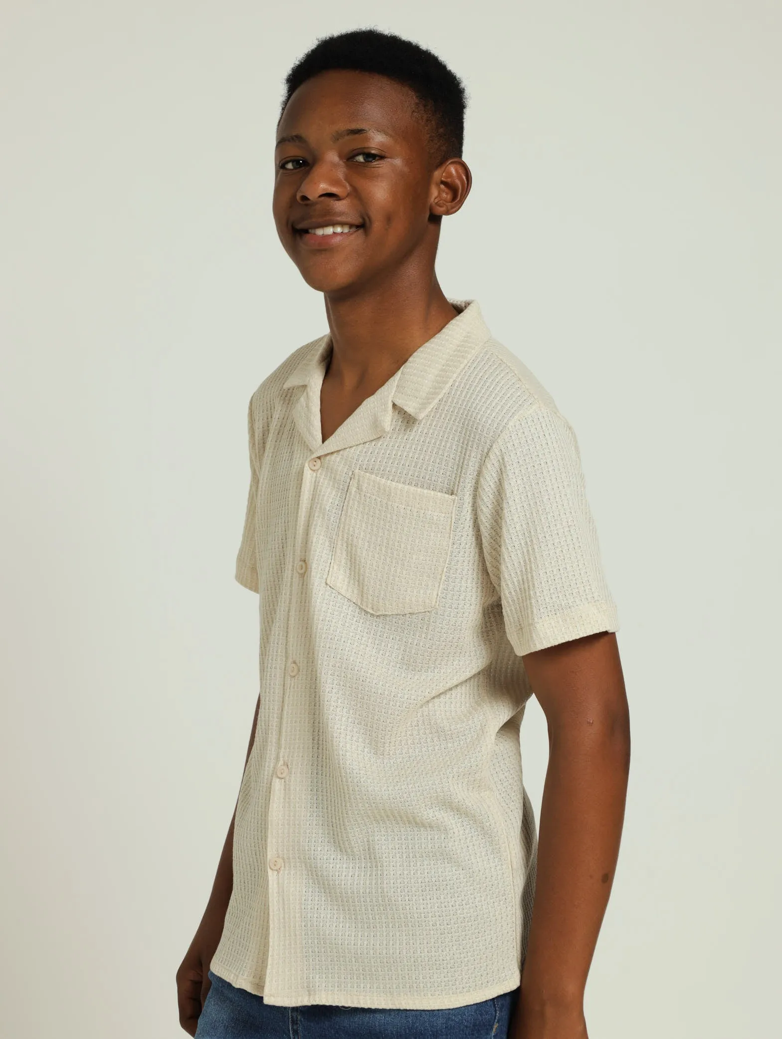 Boys Textured Shirts - Grey