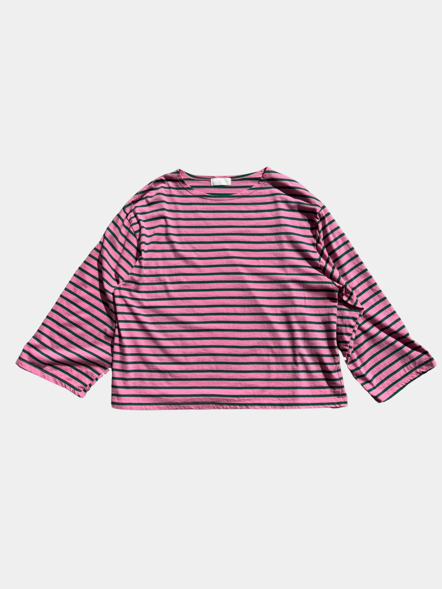 Breton Stripe Oversized Tee - Pink & Green