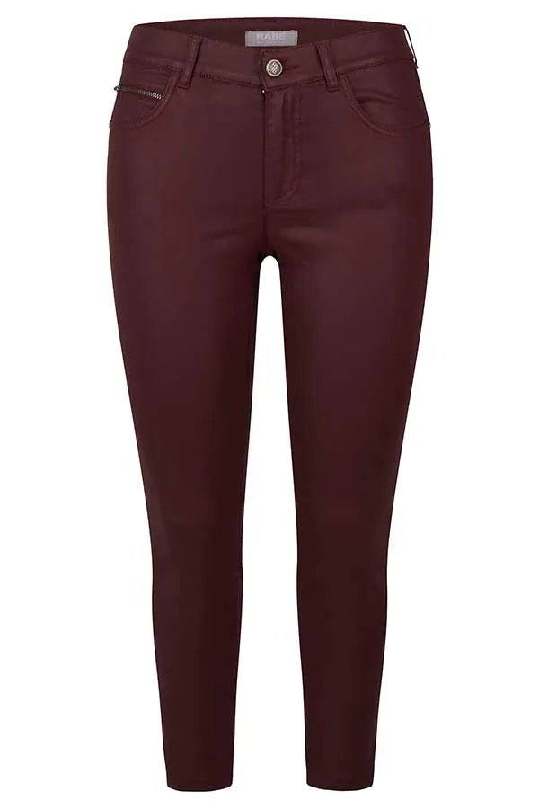 BURGUNDY COATED JEANS