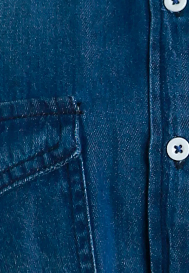 Button Down Ombre Denim Shirt