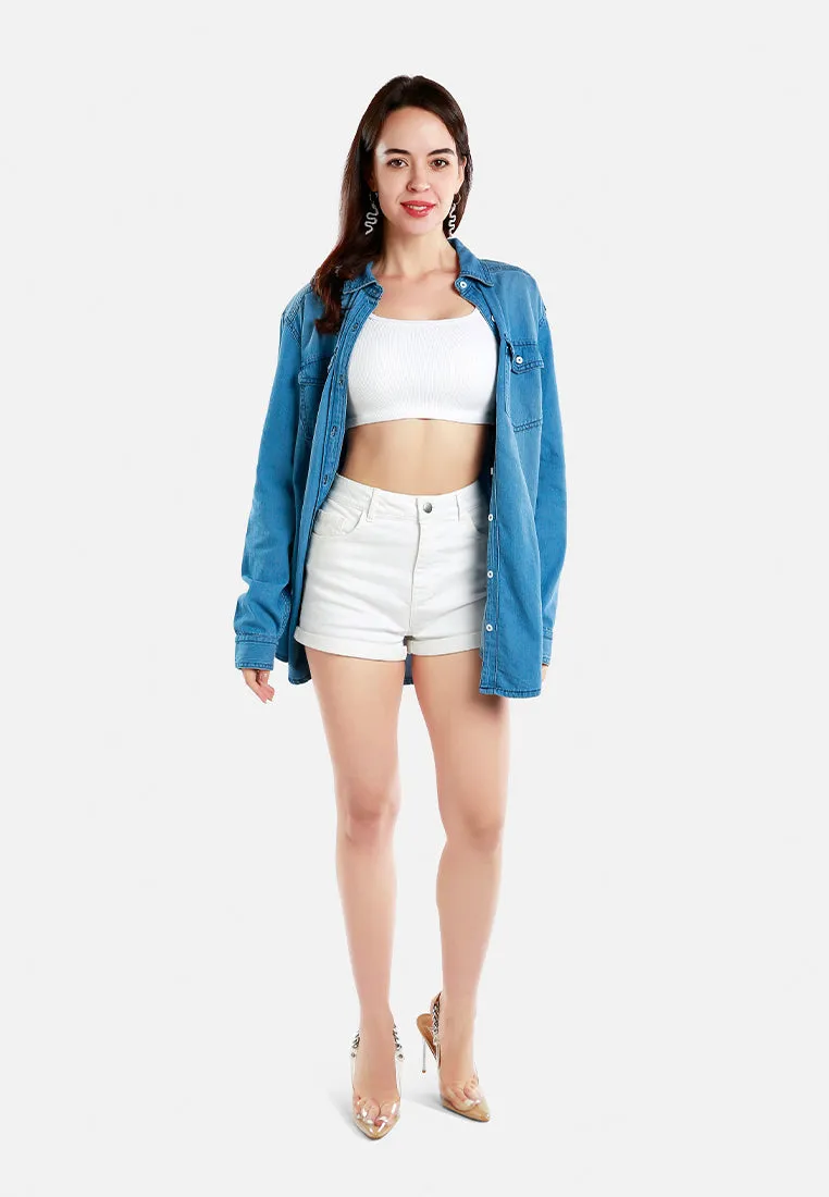 Button Down Ombre Denim Shirt