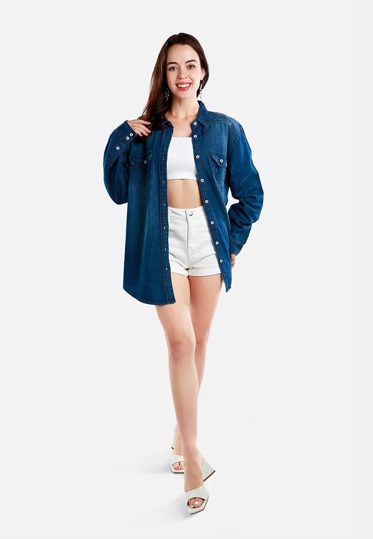 Button Down Ombre Denim Shirt