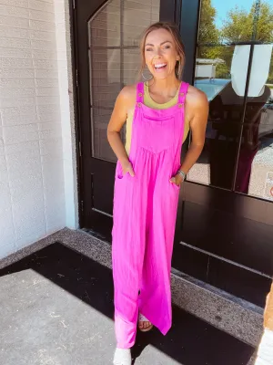 Button Sling Wide Leg Jumpsuit