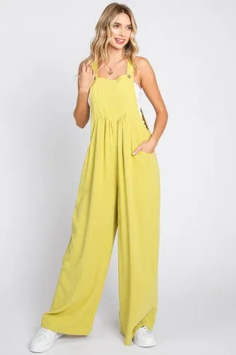 Button Sling Wide Leg Jumpsuit