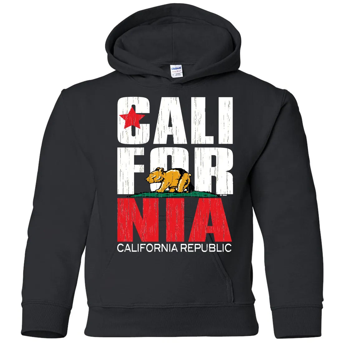 California Republic Vintage Retro Youth Sweatshirt Hoodie