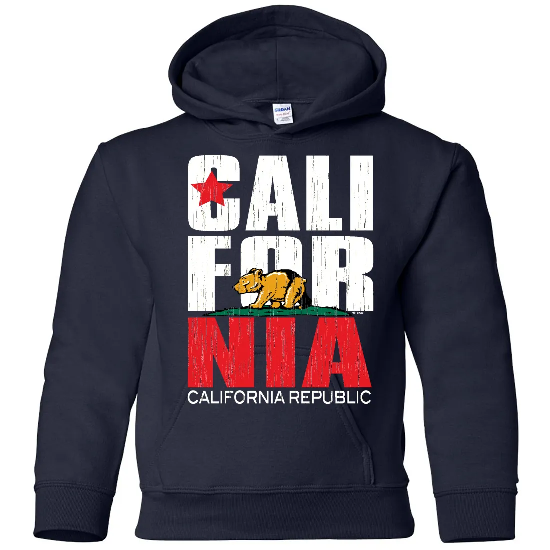 California Republic Vintage Retro Youth Sweatshirt Hoodie