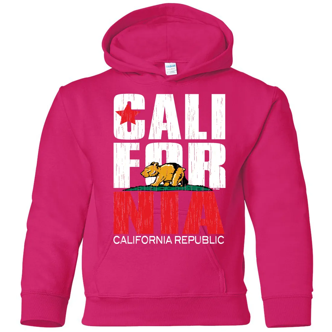 California Republic Vintage Retro Youth Sweatshirt Hoodie