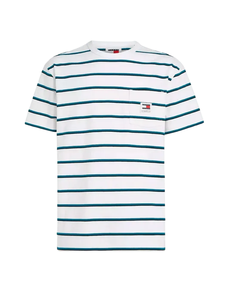 Camiseta Tommy Jeans Reg Easy Stripes White