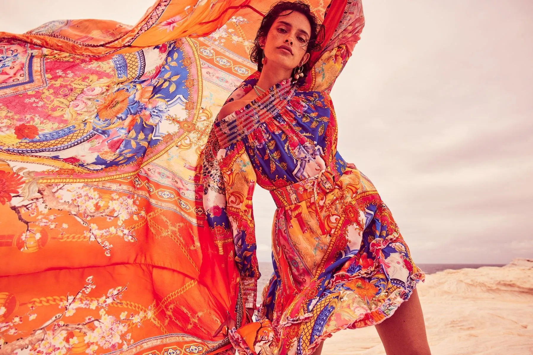 CARNIVAL SPIRIT OFF SHOULDER DRESS
