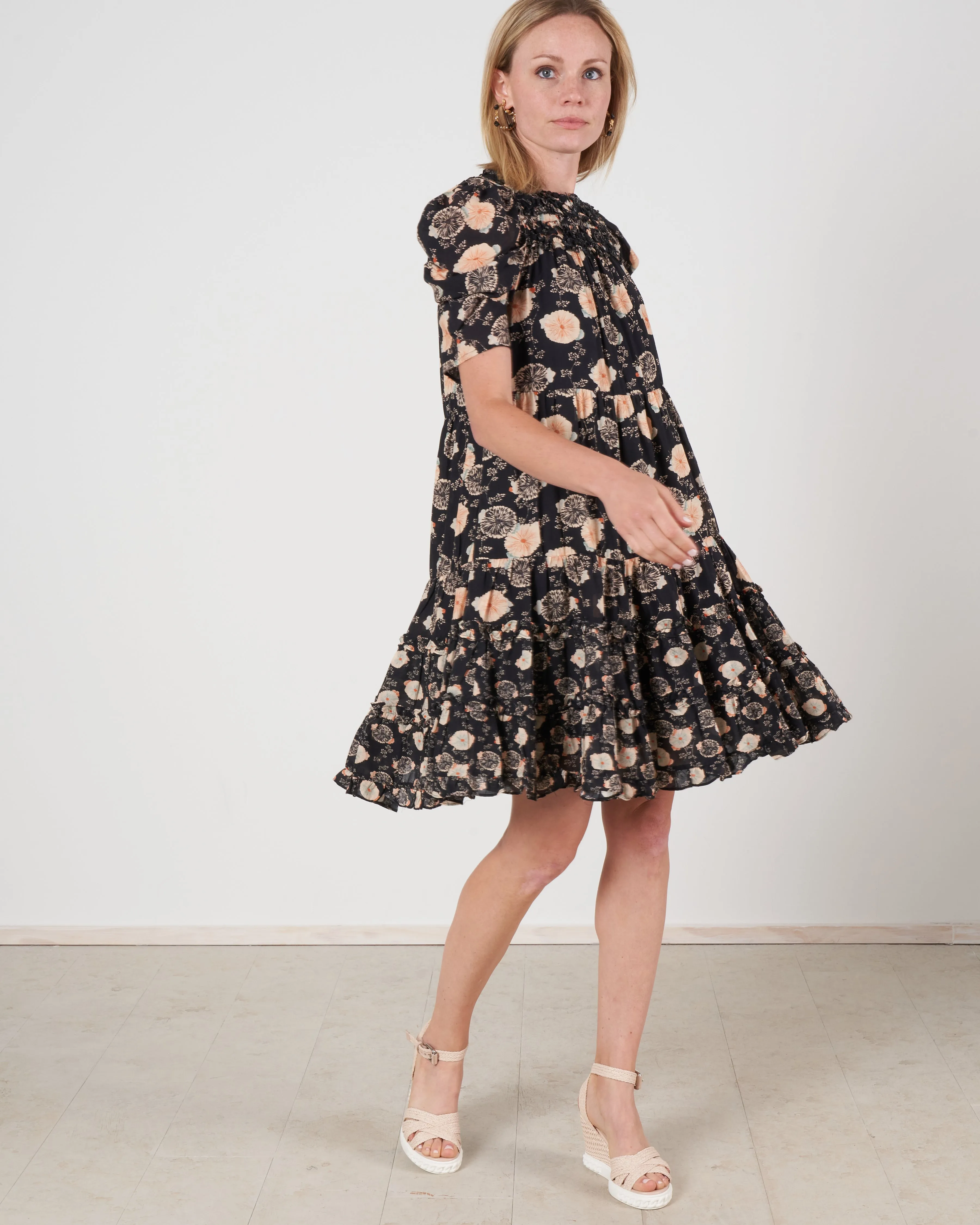 cassian dress - noir floral