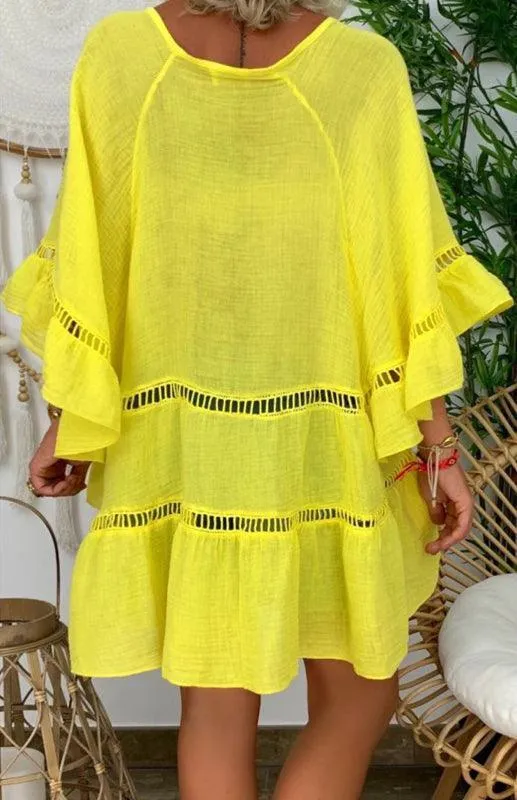 Casual Loose Linen Women's Mini Dress