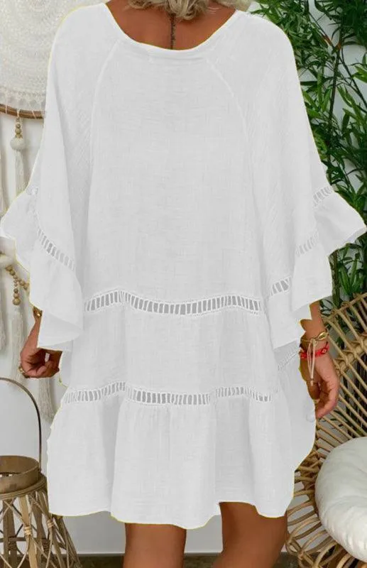 Casual Loose Linen Women's Mini Dress