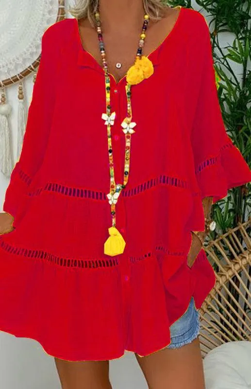 Casual Loose Linen Women's Mini Dress