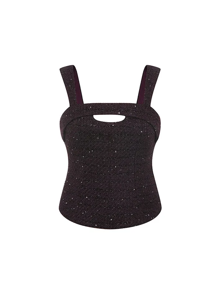Charleigh Top Knit Fitted Sleeveless Blouse