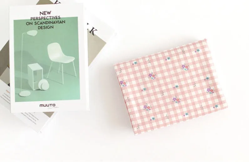 Check and Flowers Cotton Fabric, Wide Fabric 62 inches, Plaid and Flowers, Quality Korean Fabric - Pink, Yellow, Mint - By the Yard 43409-1