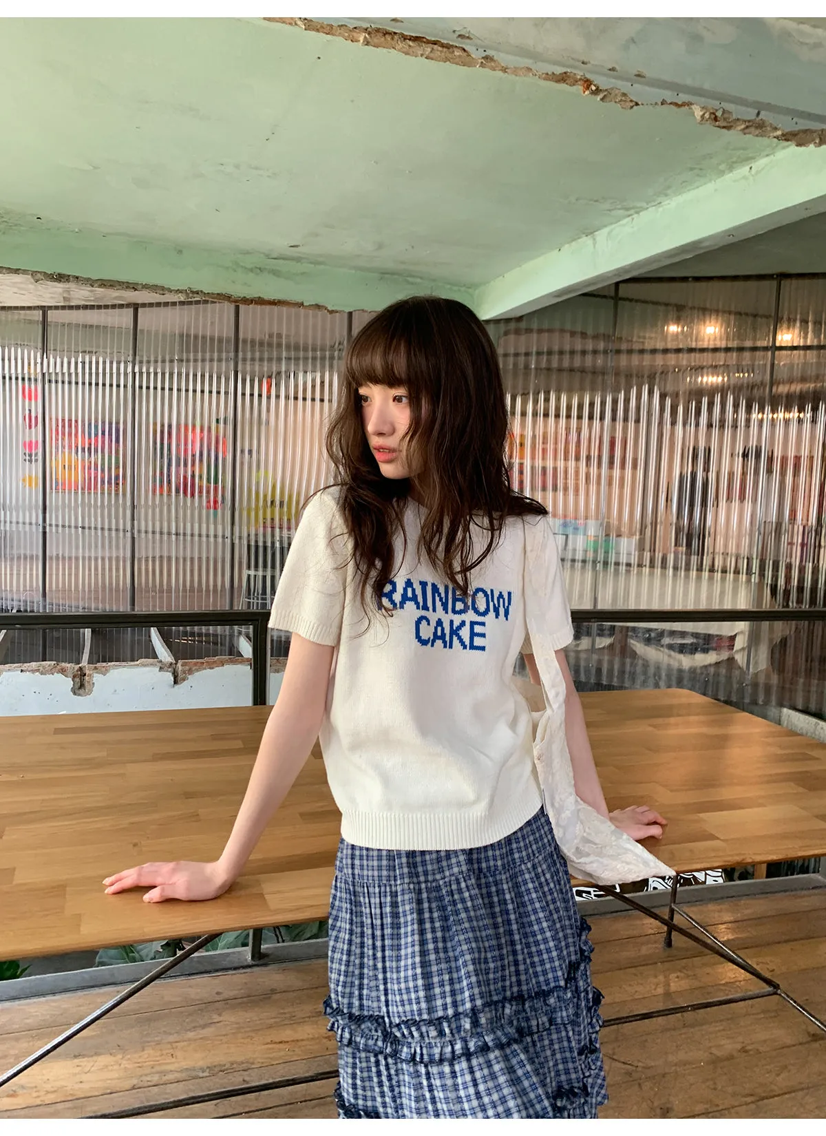 Check cake A-line skirt
