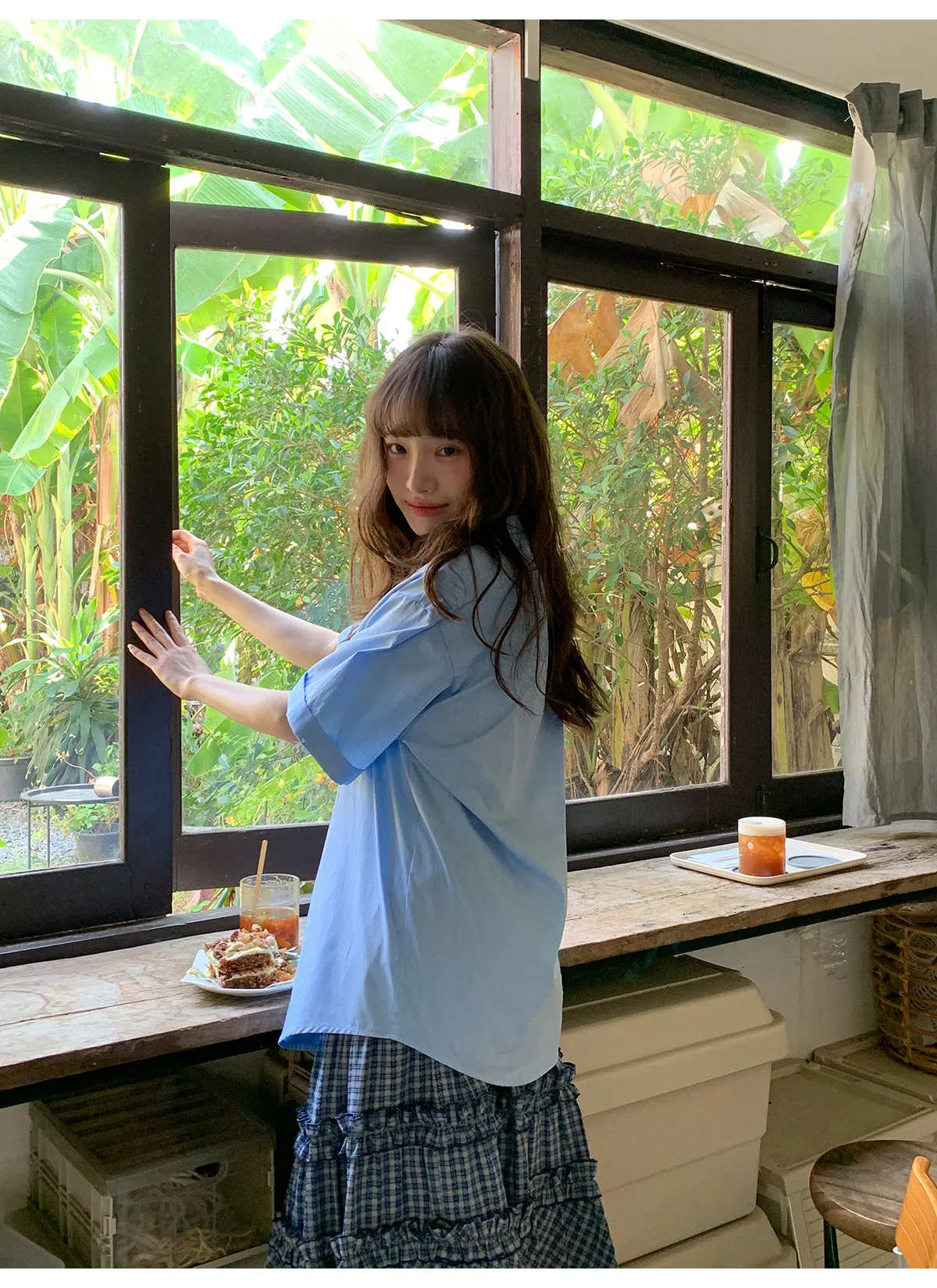 Check cake A-line skirt