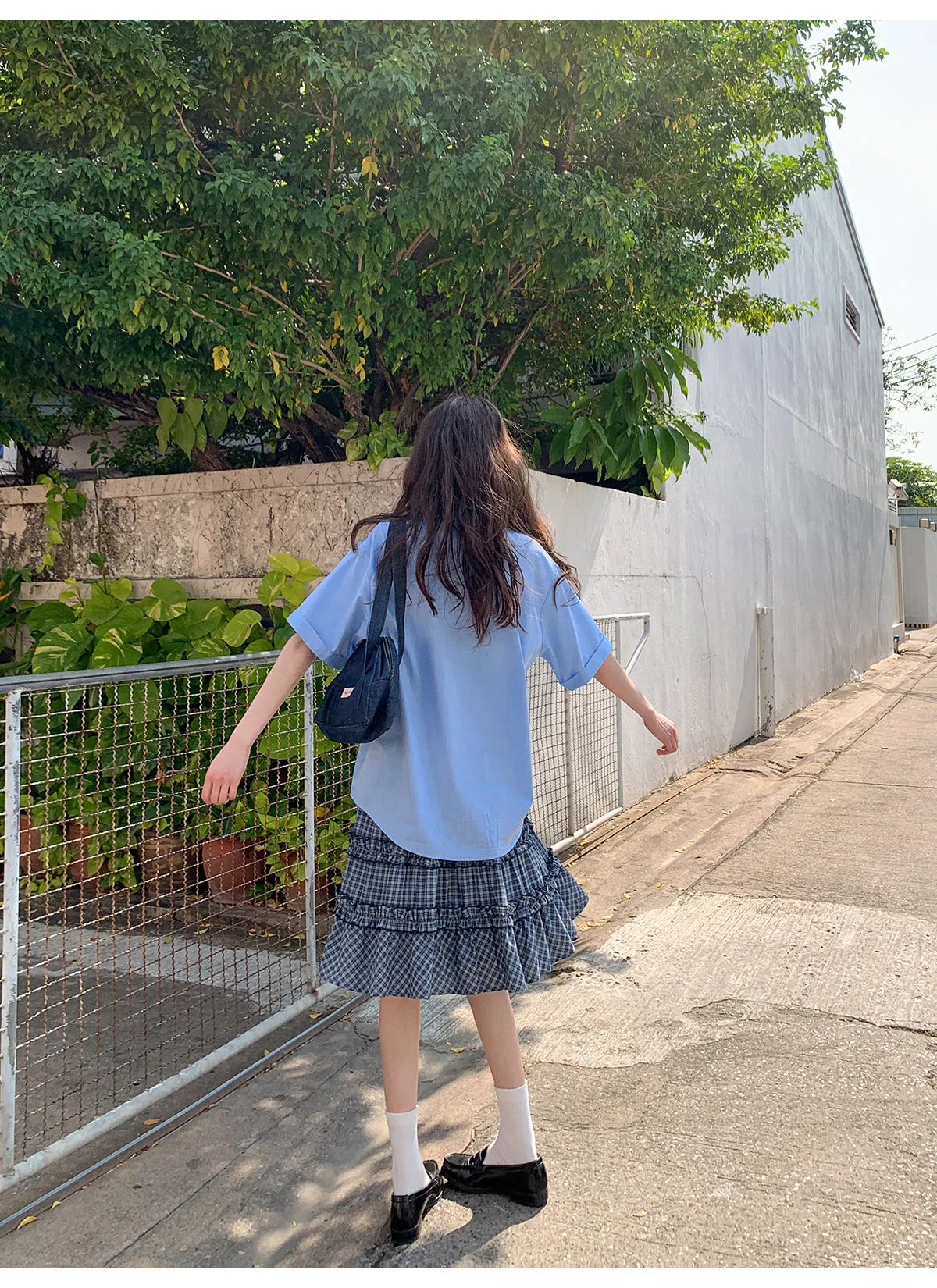 Check cake A-line skirt