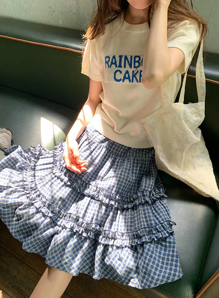 Check cake A-line skirt