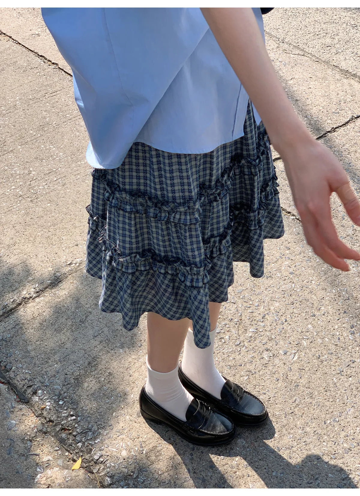 Check cake A-line skirt