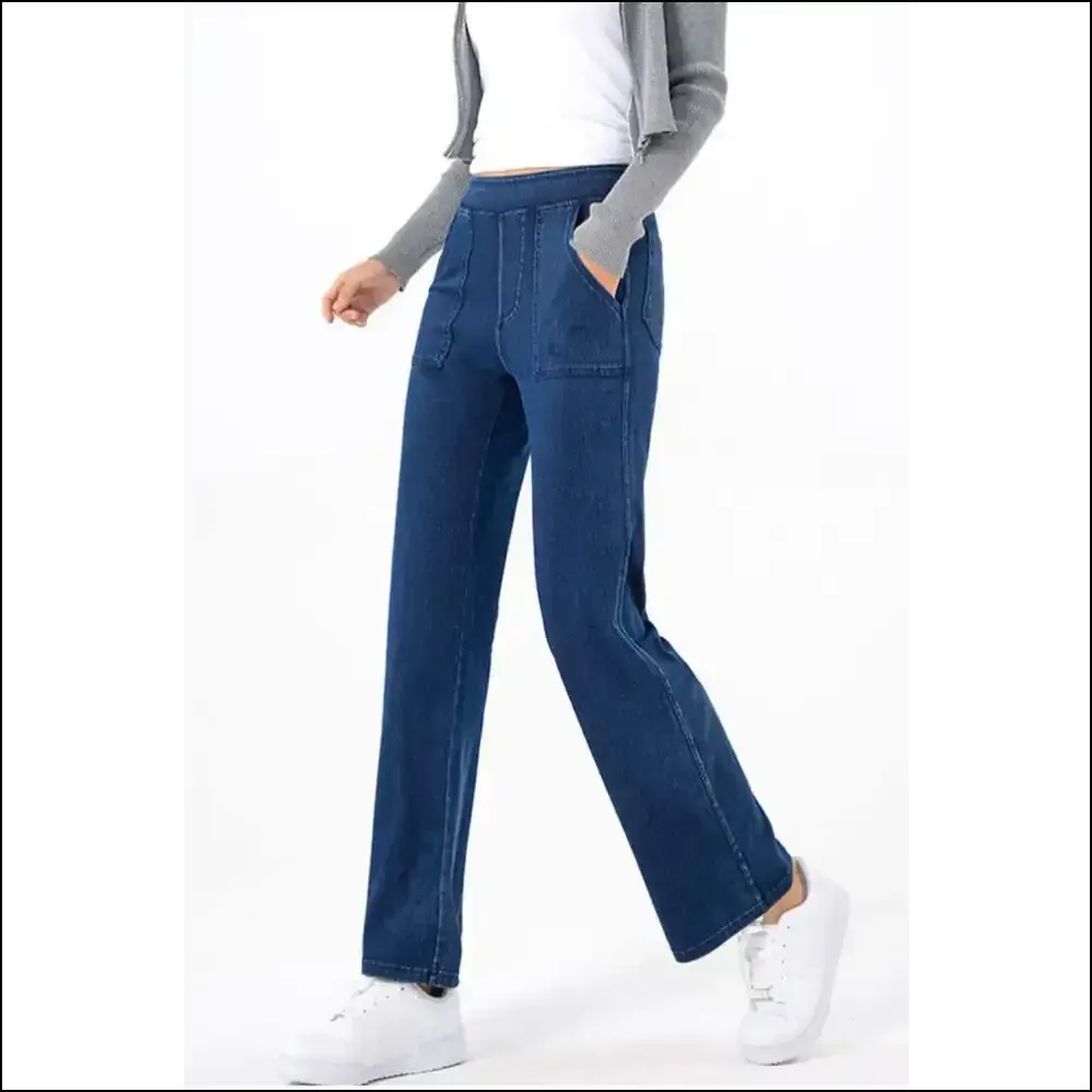 Chic Pocketed Long Jeans: where Comfort Meets Curvaceous Chaos! 👖💥