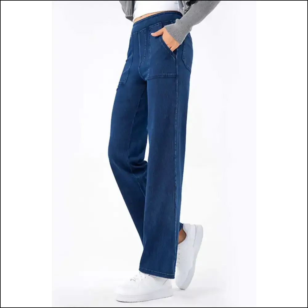 Chic Pocketed Long Jeans: where Comfort Meets Curvaceous Chaos! 👖💥