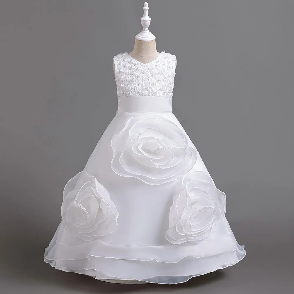 Christmas Dresses Big Flower Dress Pageant Dresses for Girls
