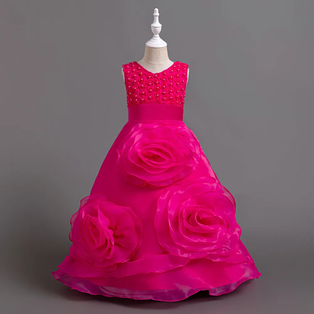 Christmas Dresses Big Flower Dress Pageant Dresses for Girls