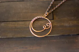 Circular Copper Wire Wrapped Pendant